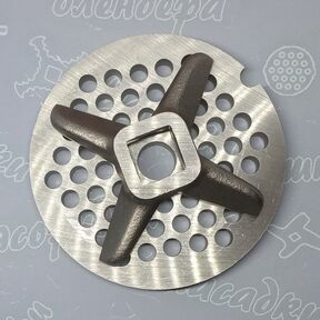 Модель: MFW66020, MFW67440, MFW67600, MFW68640, MFW68660. MFW68680 | Квадрат ножа 10x10mm | Диаметр решётки 62mm, ячейка 4,5mm, центральное отверстие 9mm, толщина 6mm